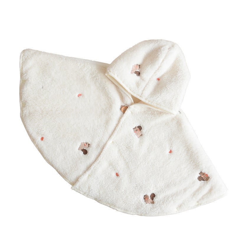 Παιδικός μανδύας με αποσπώμενη κουκούλα, βελούδινο ύφασμα Coral Vinylon (91–95%), επένδυση πολυεστερική, παχύς για χειμώνα