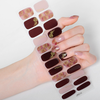 Hsien Tai αυτοκόλλητες νυχιών σε κινεζικό στυλ, UV φως θεραπεία, 24 τεμάχια πλήρες σετ, gel νυχιών ημι-σκληρυμένα, λεύκανση