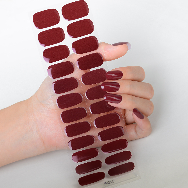 Hsien Tai Ķīniešu stilā UV gaismas terapija nagu uzlīmes, 24 gab., pilns komplekts, gēla nagu uzlīmes daļēji sacietējušas, balināšana