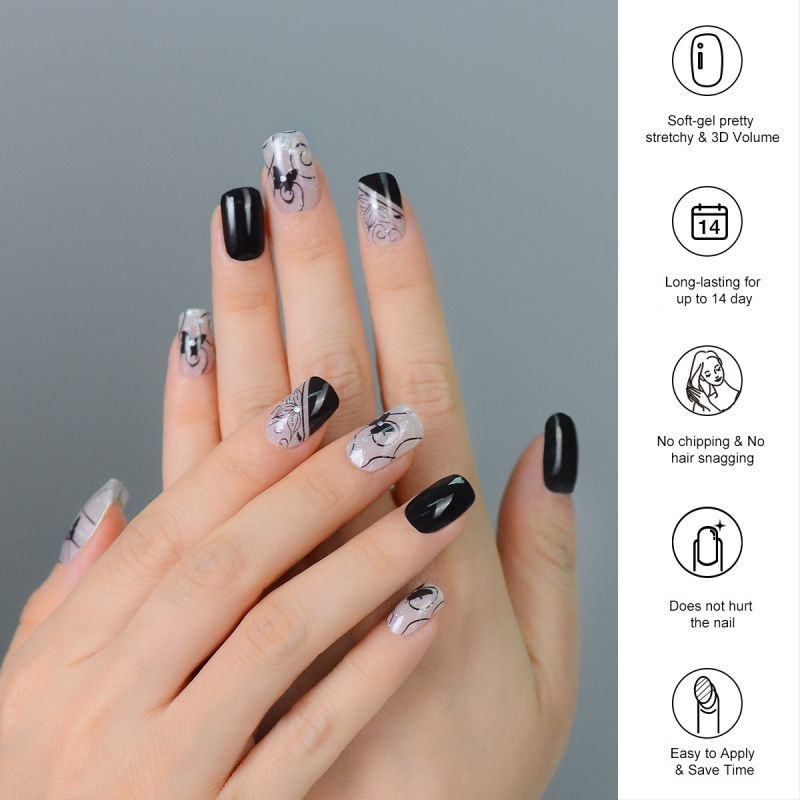 XT Nagu uzlīmes ar tauriņa rakstu – UV gēla nagu uzlīmes, daļēji sacietējošas, pilns pārklājums