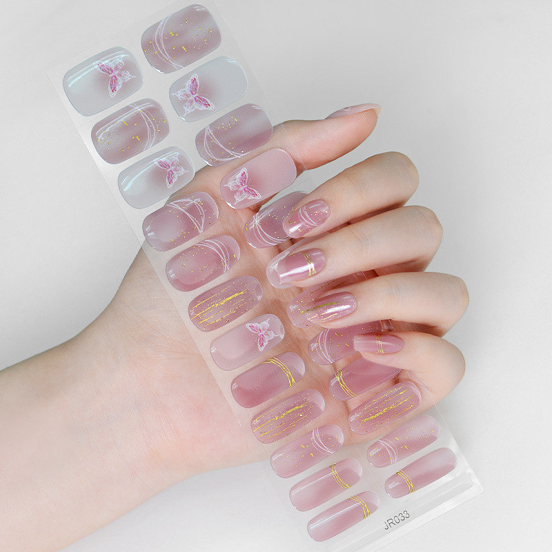 XT Nagu uzlīmes ar tauriņa rakstu – UV gēla nagu uzlīmes, daļēji sacietējošas, pilns pārklājums