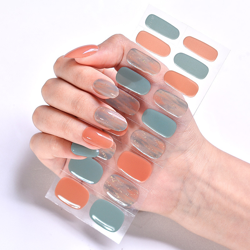 UV žele nagu uzlīmes – raksts plaid un reljefs, daļēji cietas, 15 g, zīmols X.T, stils Sweet Cool / Insta