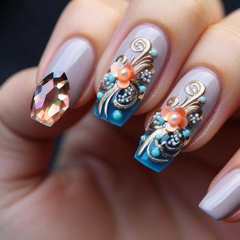 Σετ στρας νυχιών με 12 διαμερίσματα σε κουτί, σειρά DIY, μοτίβο μπλοκ, γλυκό και απλό στυλ, OEM