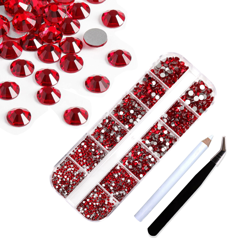 Σετ στρας νυχιών με 12 διαμερίσματα σε κουτί, σειρά DIY, μοτίβο μπλοκ, γλυκό και απλό στυλ, OEM