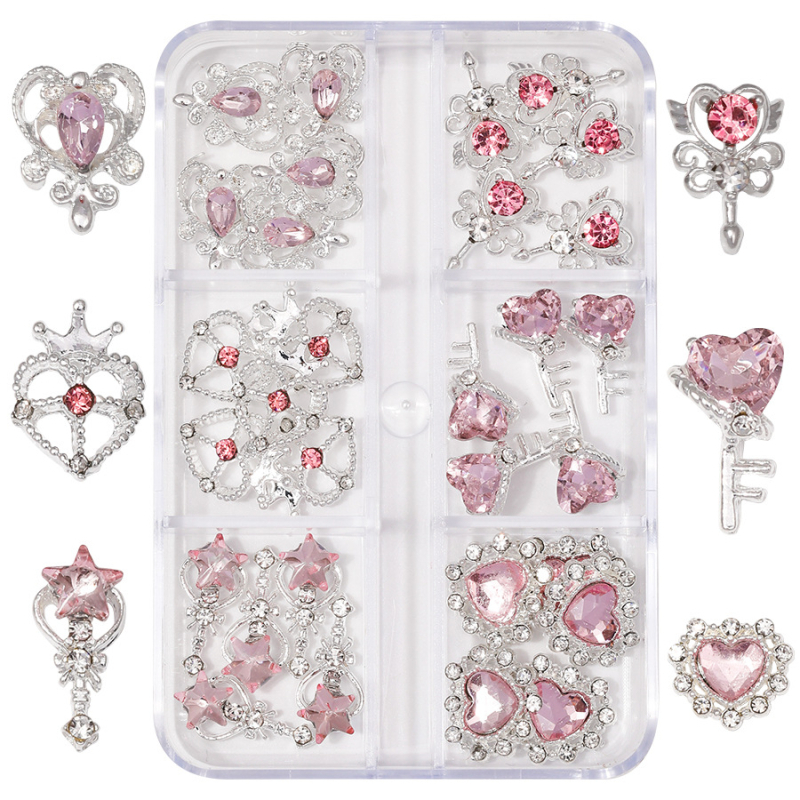 Bijuterii pentru unghii Bright flash, aliaj, seria Princess, stil franțuzesc, stil hot girl, stil Insta, model în relief