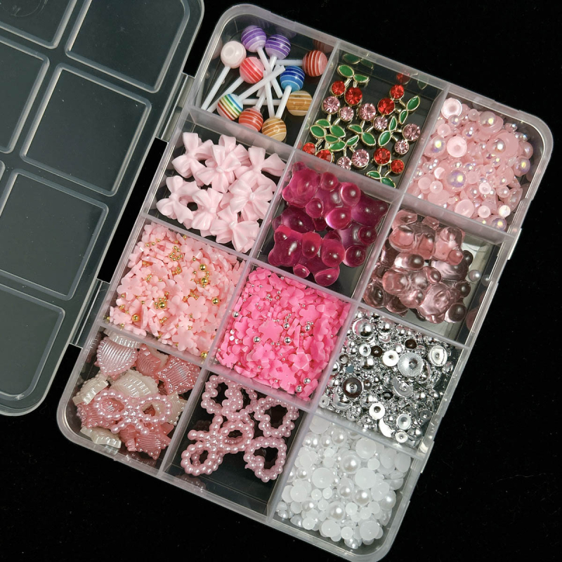 Σετ τέχνης νυχιών με γλυκίσματα σε καρτούν μοτίβα: ανάμικτα διακοσμητικά στοιχεία, περιλαμβάνει DIY κρέμα γέλης και θήκη τηλεφώνου; Υλικό: ρητίνη; Σειρά: Princess; Σχέδιο: Cartoon; Στυλ: Γλυκό; Τύπος μάρκας: OEM