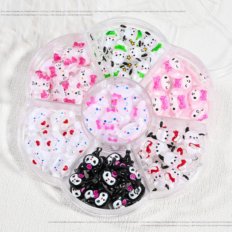 Αξεσουάρ νυχιών, σετ 70 τεμάχια ανάμεικτων καρτούν διακοσμητικά από ρητίνη, σειρά Princess