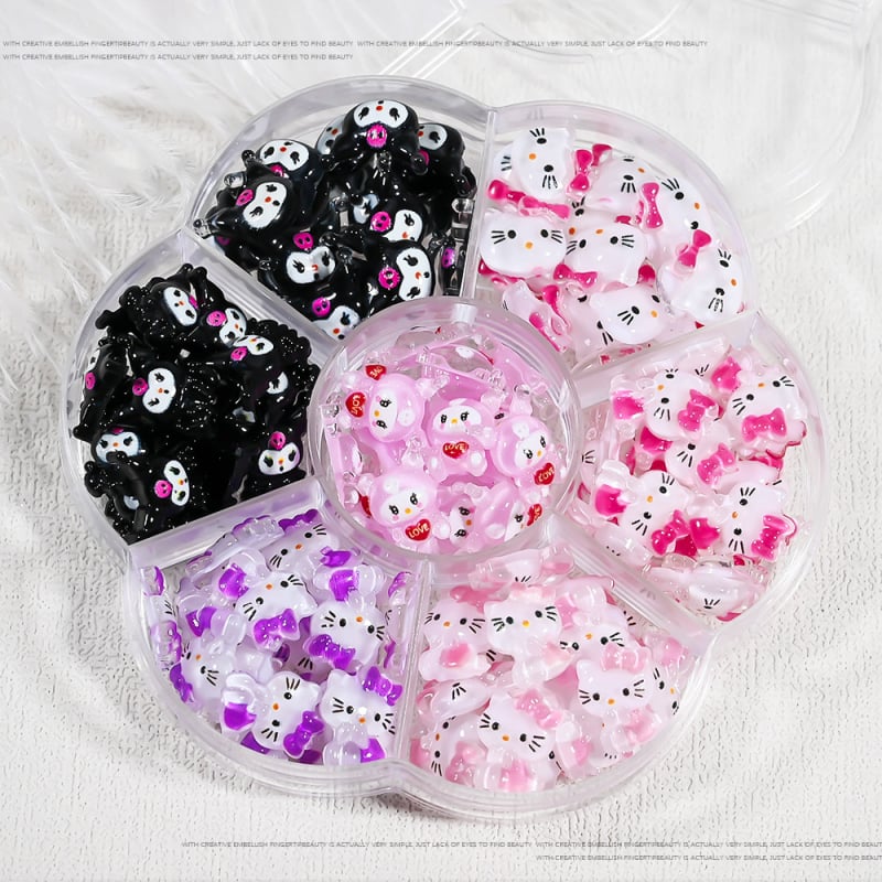 Αξεσουάρ νυχιών, σετ 70 τεμάχια ανάμεικτων καρτούν διακοσμητικά από ρητίνη, σειρά Princess