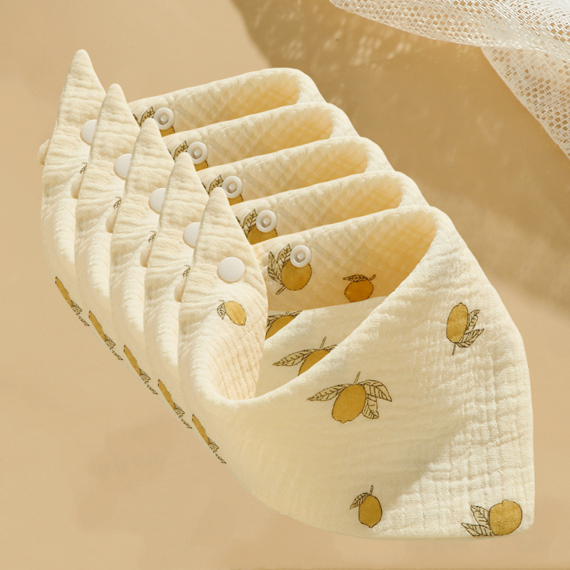 5 τεμάχια βρεφικά μούσλιν βαμβακερά – απαλές, φιλικές προς το δέρμα, απορροφητικές, με μοτίβο καρτούν-λουλούδι, για νεογνά 0–12 μηνών