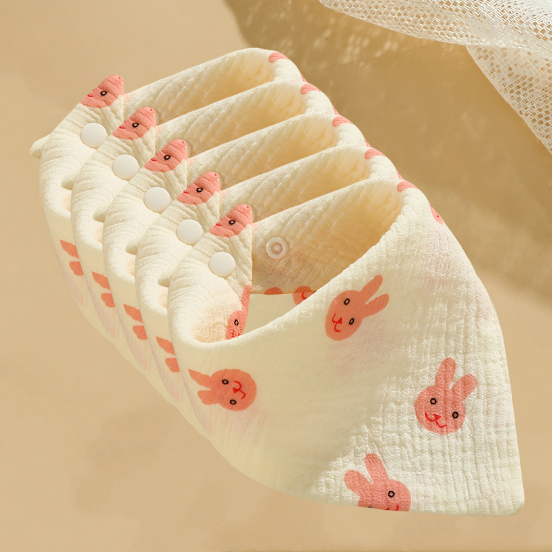 5 τεμάχια βρεφικά μούσλιν βαμβακερά – απαλές, φιλικές προς το δέρμα, απορροφητικές, με μοτίβο καρτούν-λουλούδι, για νεογνά 0–12 μηνών