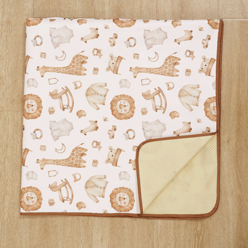 Krypavimo kilimėlis kūdikiams: atsparus vandeniui, neslystantis, poliesterio medžiaga, 0.2 mm storio, tinkamas 0–3 metų vaikams