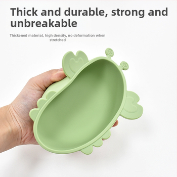Maiya силиконова бебешка купа с вакуумна основа под формата на краб – хранителен силикон, съд за хранене за бебета над 6 месеца