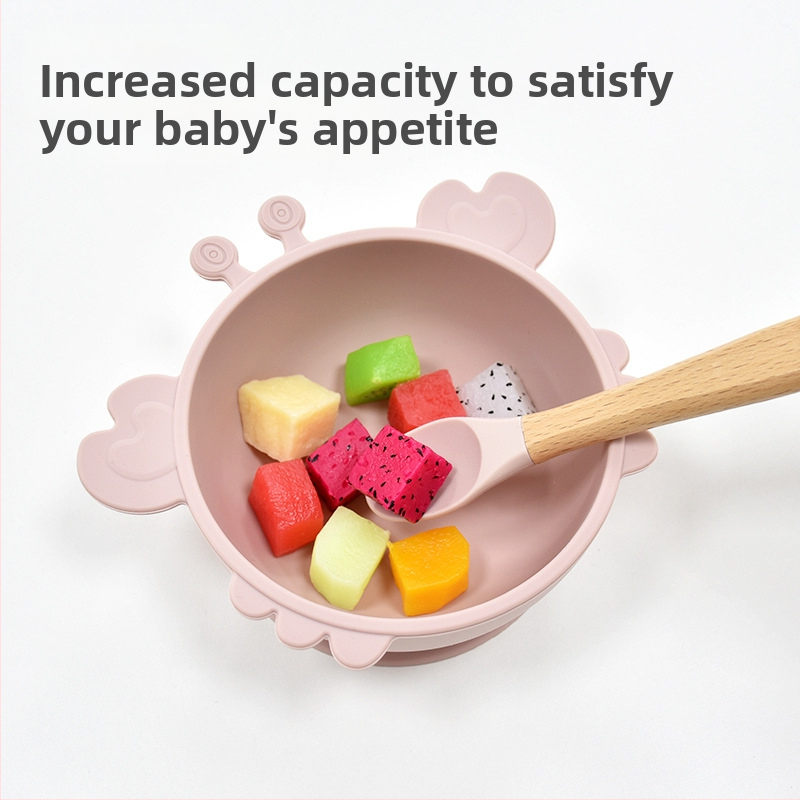Maiya силиконова бебешка купа с вакуумна основа под формата на краб – хранителен силикон, съд за хранене за бебета над 6 месеца