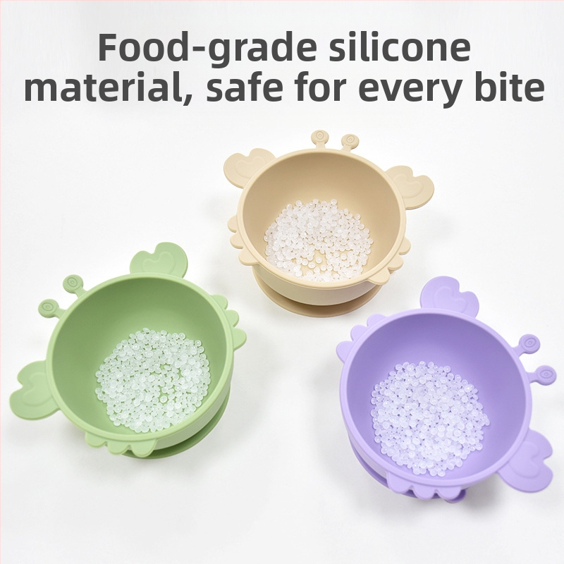 Maiya силиконова бебешка купа с вакуумна основа под формата на краб – хранителен силикон, съд за хранене за бебета над 6 месеца