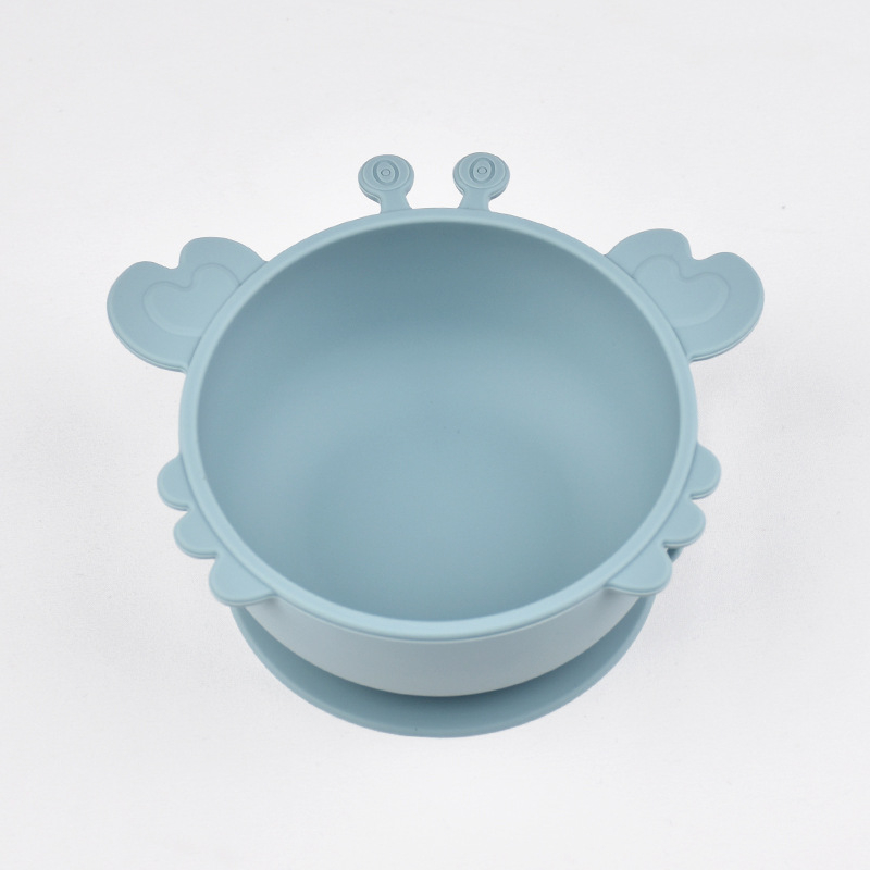 Maiya силиконова бебешка купа с вакуумна основа под формата на краб – хранителен силикон, съд за хранене за бебета над 6 месеца