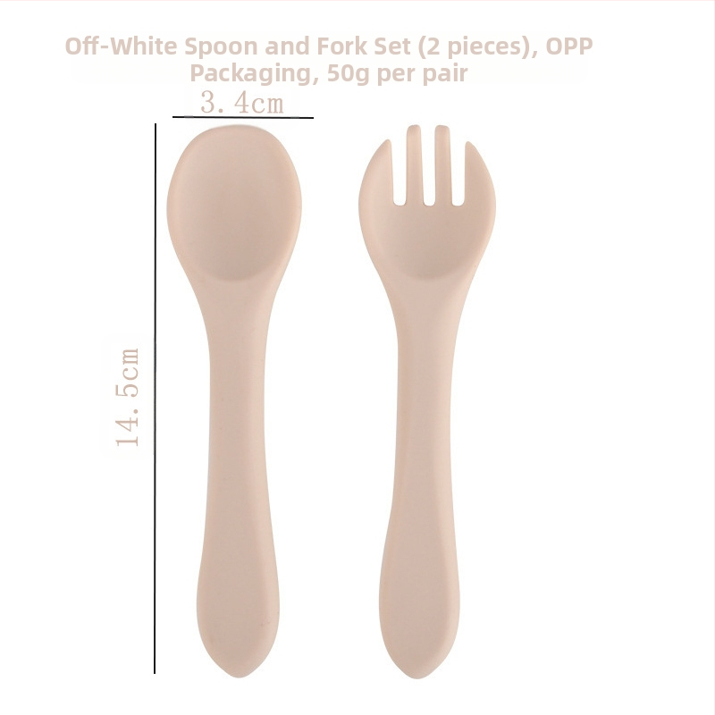 Silikonski set žličice i vilice za bebe, 2 komada, mekani trening pribor za hranjenje od 3 mjeseca