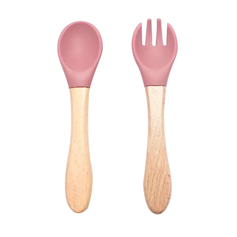 Silikonski set žličice i vilice za bebe, 2 komada, mekani trening pribor za hranjenje od 3 mjeseca