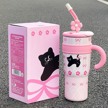 Termosas puodelis su 316 nerūdijančio plieno vidumi, 304 nerūdijančio plieno korpusas, su rankena, izoliacija iki 6 valandų, šiuolaikiškas dizainas