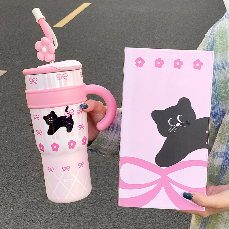 Termosas puodelis su 316 nerūdijančio plieno vidumi, 304 nerūdijančio plieno korpusas, su rankena, izoliacija iki 6 valandų, šiuolaikiškas dizainas