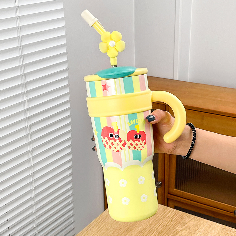 Termosas puodelis su 316 nerūdijančio plieno vidumi, 304 nerūdijančio plieno korpusas, su rankena, izoliacija iki 6 valandų, šiuolaikiškas dizainas