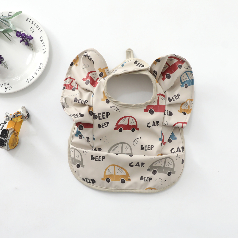 Σαλιάκι βρέφου αδιάβροχο για φαγητό με επίστρωση PU, ύφασμα tarpaulin; κατάλληλο για 0–3 ετών; μοτίβα: χειροποίητο σχέδιο, καρτούν, avatar; αδιάβροχο και ανθεκτικό στη βρωμιά