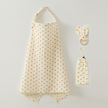 Žindymo cape su geometriniu piešiniu, medvilnė, be rankovių, apvalus kaklo iškirpimas, vidutinio ilgio