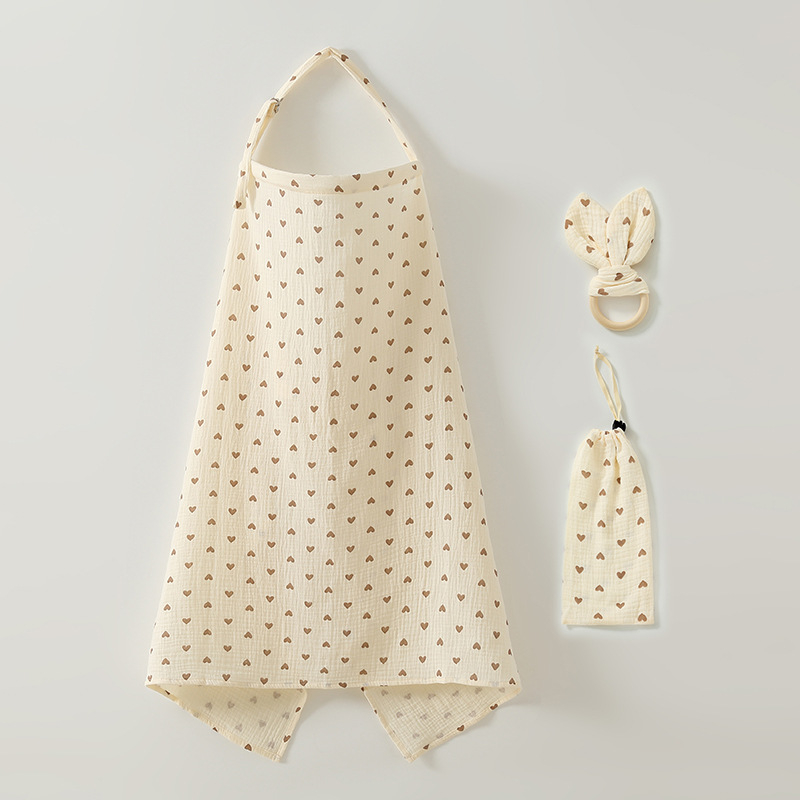 Žindymo cape su geometriniu piešiniu, medvilnė, be rankovių, apvalus kaklo iškirpimas, vidutinio ilgio