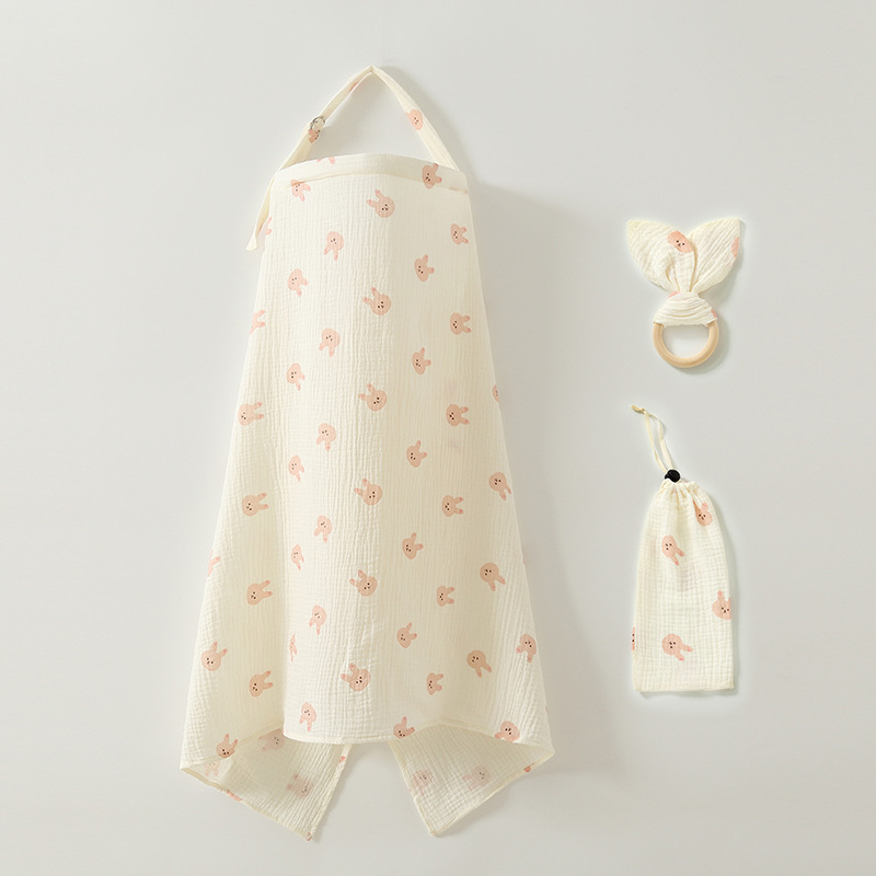 Žindymo cape su geometriniu piešiniu, medvilnė, be rankovių, apvalus kaklo iškirpimas, vidutinio ilgio