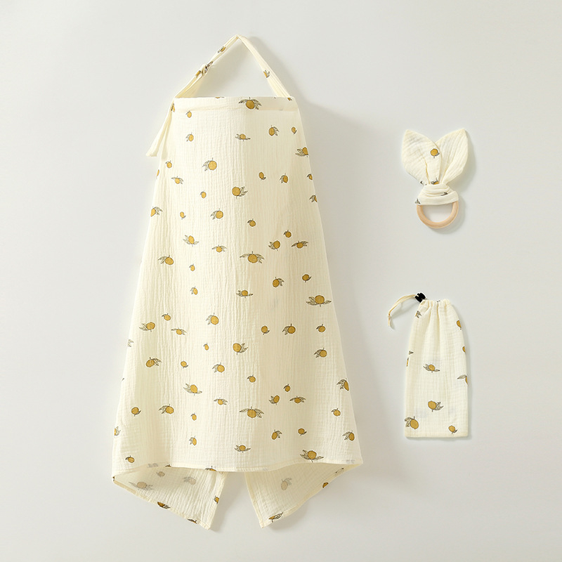 Žindymo cape su geometriniu piešiniu, medvilnė, be rankovių, apvalus kaklo iškirpimas, vidutinio ilgio