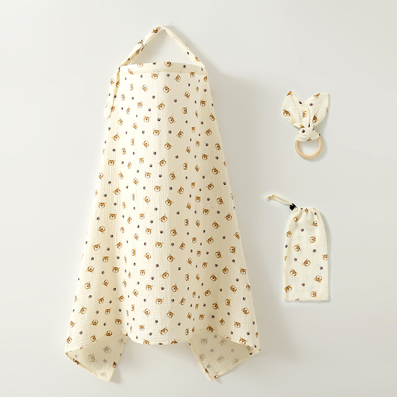 Žindymo cape su geometriniu piešiniu, medvilnė, be rankovių, apvalus kaklo iškirpimas, vidutinio ilgio