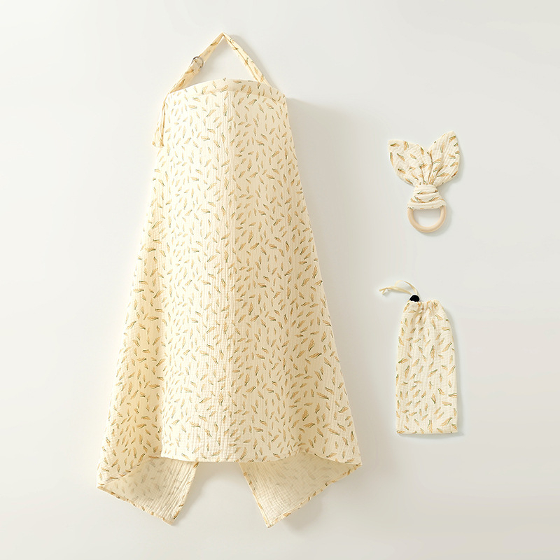 Žindymo cape su geometriniu piešiniu, medvilnė, be rankovių, apvalus kaklo iškirpimas, vidutinio ilgio