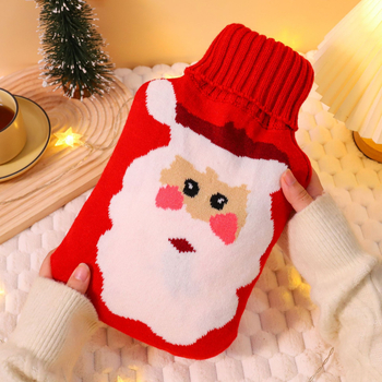 Vandens užpildomas karšto vandens buteliukas su animaciniu megztu stores dizainu, skirtas rankų šildymui; aukšto tankio PVC, 350 g; šildymas užpildant vandeniu; karštas ir šaltas dvigubas naudojimas