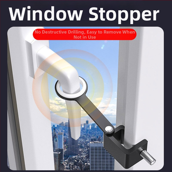 Прозоречен заключващ механизъм за безопасност, без пробиви, защита за деца, от алуминиева сплав и пластмаса, за външни прозорци, марка Deyibao