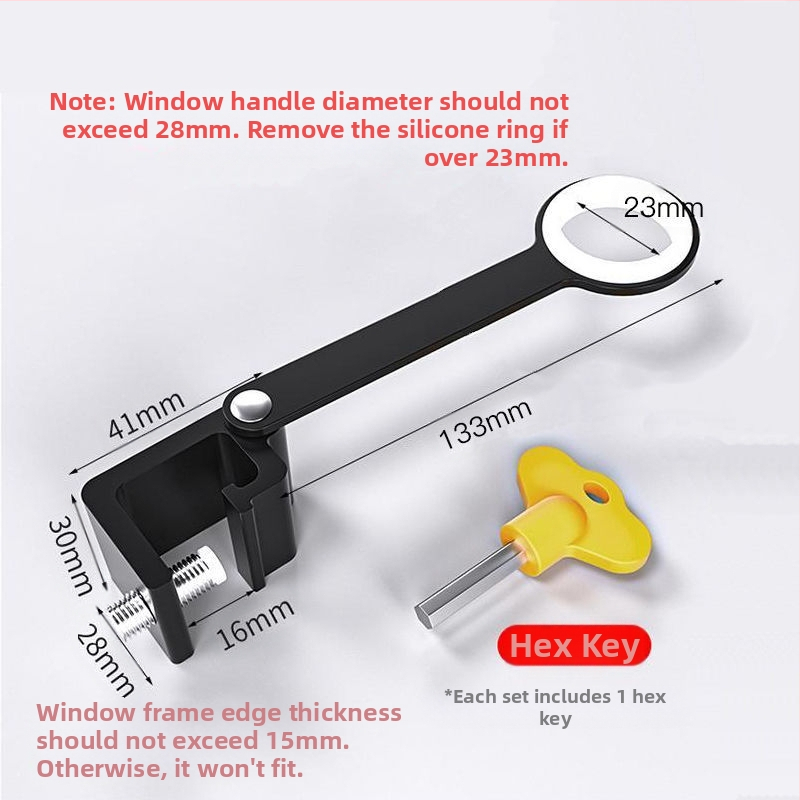 Прозоречен заключващ механизъм за безопасност, без пробиви, защита за деца, от алуминиева сплав и пластмаса, за външни прозорци, марка Deyibao