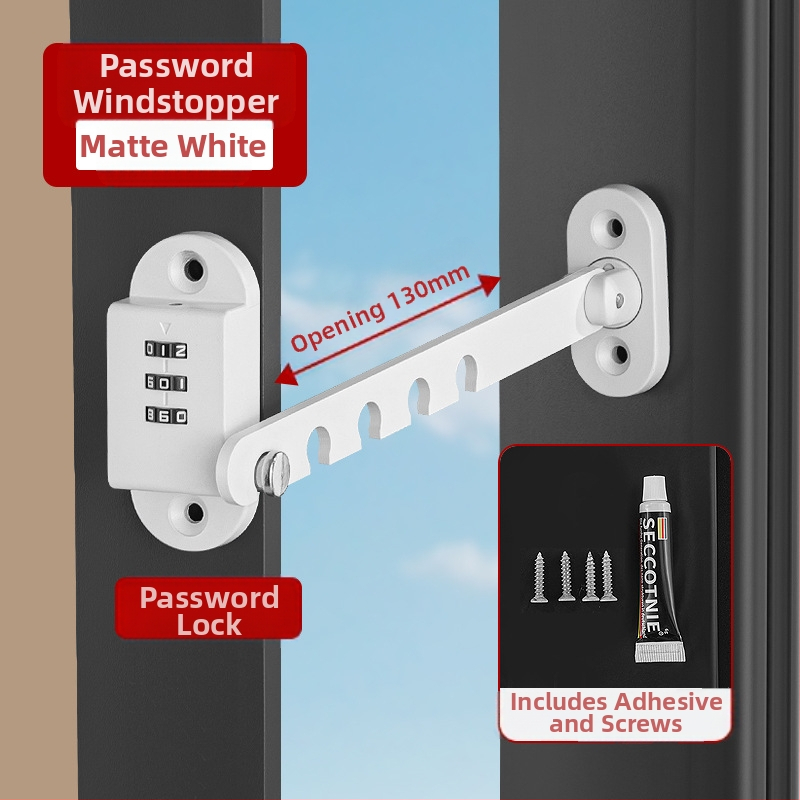 Прозоречен заключващ механизъм за безопасност, без пробиви, защита за деца, от алуминиева сплав и пластмаса, за външни прозорци, марка Deyibao