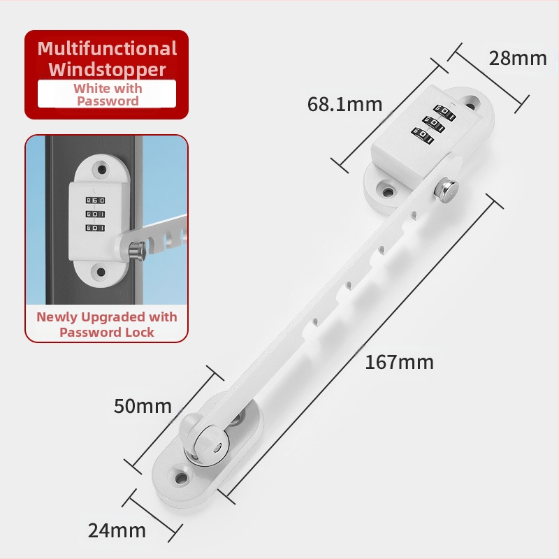 Прозоречен заключващ механизъм за безопасност, без пробиви, защита за деца, от алуминиева сплав и пластмаса, за външни прозорци, марка Deyibao