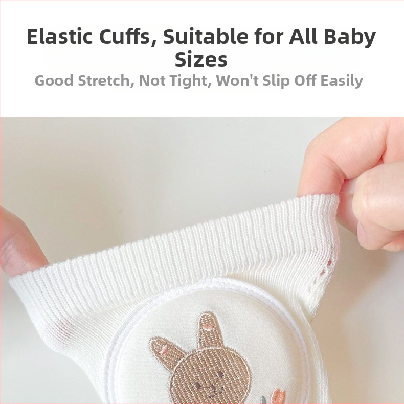 Детски наколенки за защита със дишаща мрежа, бродерия и еластичен памук, за прохождане и игра на открито (1–3 г)