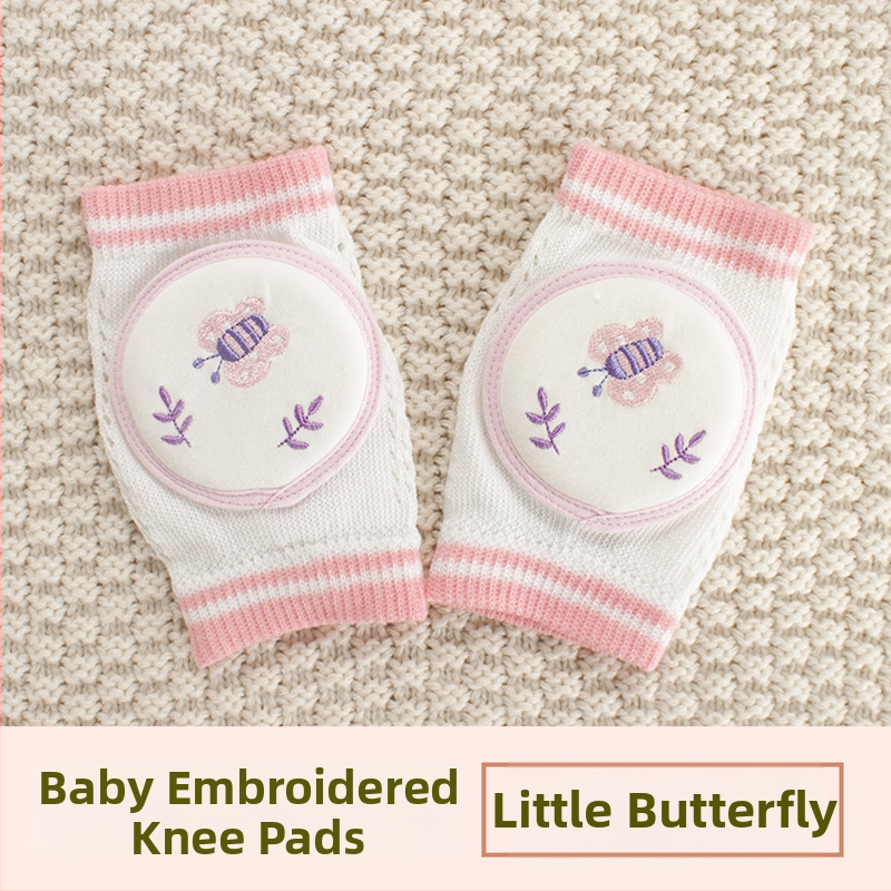 Παιδική προστασία γονάτου με διαπνέουσα δικτυωτή ύφανση και κέντημα, ελαστικό βαμβακερό ύφασμα, κατάλληλη για ράψιμο/κίνηση στην ύπαιθρο (1–3 ετών)