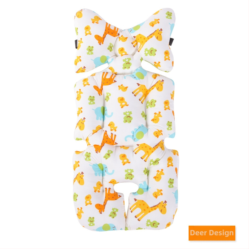 Belshu Medvilninė pagalvė vežimėliui kūdikiams — medvilnės sėdynės pagalvėlė, universalus tvirtinimas