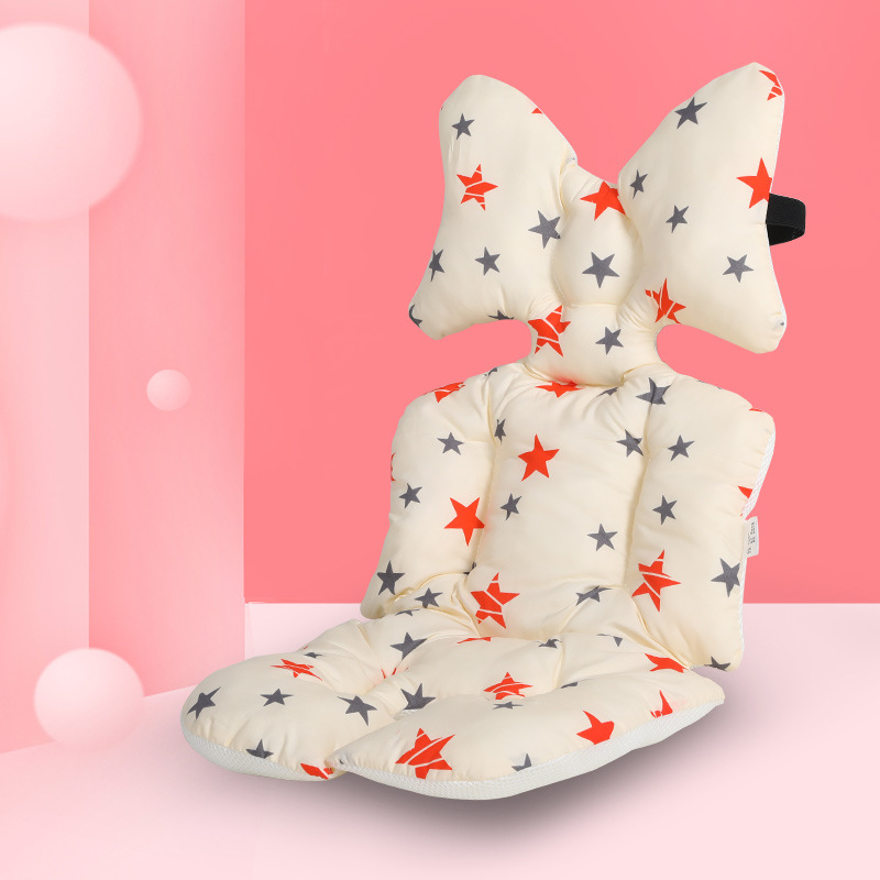 Belshu Medvilninė pagalvė vežimėliui kūdikiams — medvilnės sėdynės pagalvėlė, universalus tvirtinimas