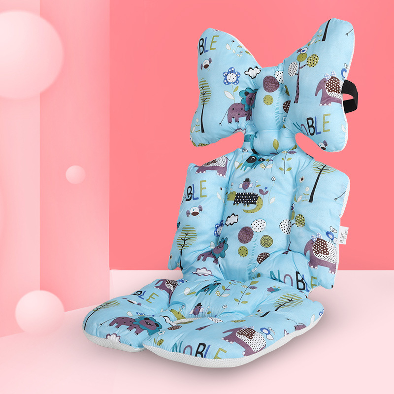 Belshu Medvilninė pagalvė vežimėliui kūdikiams — medvilnės sėdynės pagalvėlė, universalus tvirtinimas