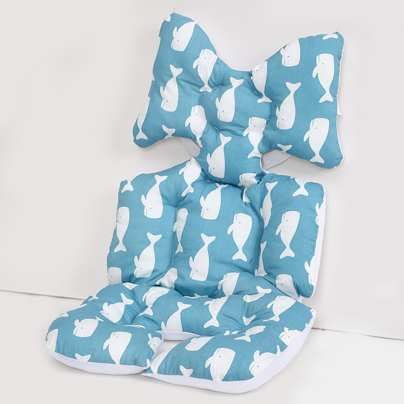 Belshu Medvilninė pagalvė vežimėliui kūdikiams — medvilnės sėdynės pagalvėlė, universalus tvirtinimas