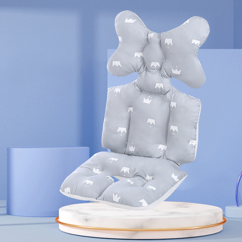 Belshu Medvilninė pagalvė vežimėliui kūdikiams — medvilnės sėdynės pagalvėlė, universalus tvirtinimas