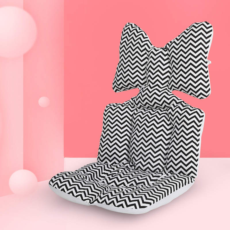 Belshu Medvilninė pagalvė vežimėliui kūdikiams — medvilnės sėdynės pagalvėlė, universalus tvirtinimas