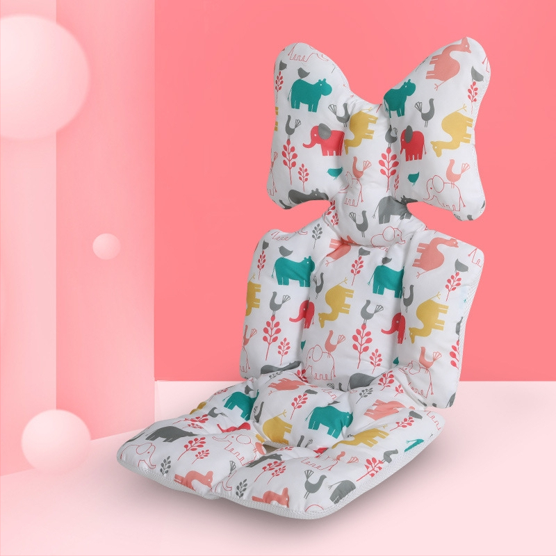 Belshu Medvilninė pagalvė vežimėliui kūdikiams — medvilnės sėdynės pagalvėlė, universalus tvirtinimas