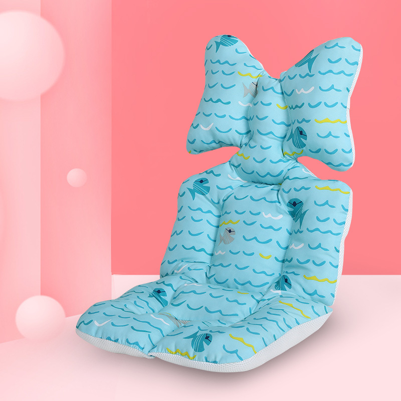 Belshu Medvilninė pagalvė vežimėliui kūdikiams — medvilnės sėdynės pagalvėlė, universalus tvirtinimas