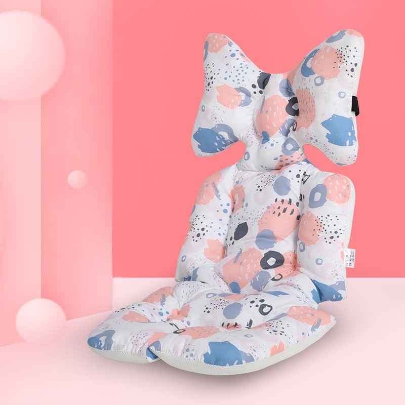 Belshu Medvilninė pagalvė vežimėliui kūdikiams — medvilnės sėdynės pagalvėlė, universalus tvirtinimas