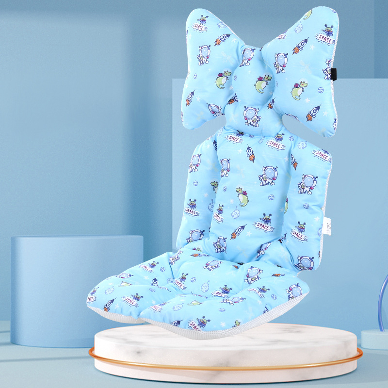 Belshu Medvilninė pagalvė vežimėliui kūdikiams — medvilnės sėdynės pagalvėlė, universalus tvirtinimas