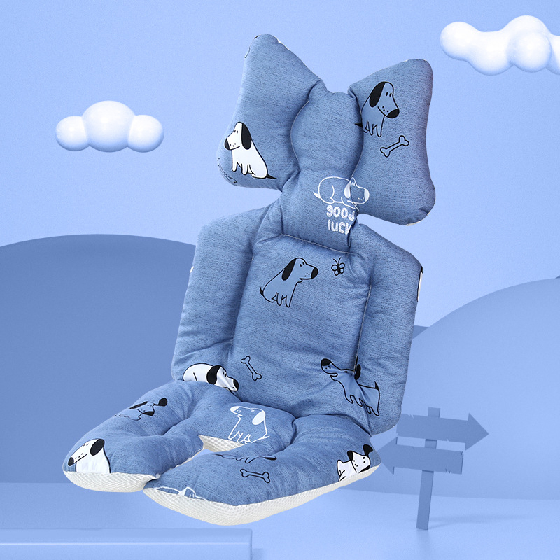 Belshu Medvilninė pagalvė vežimėliui kūdikiams — medvilnės sėdynės pagalvėlė, universalus tvirtinimas