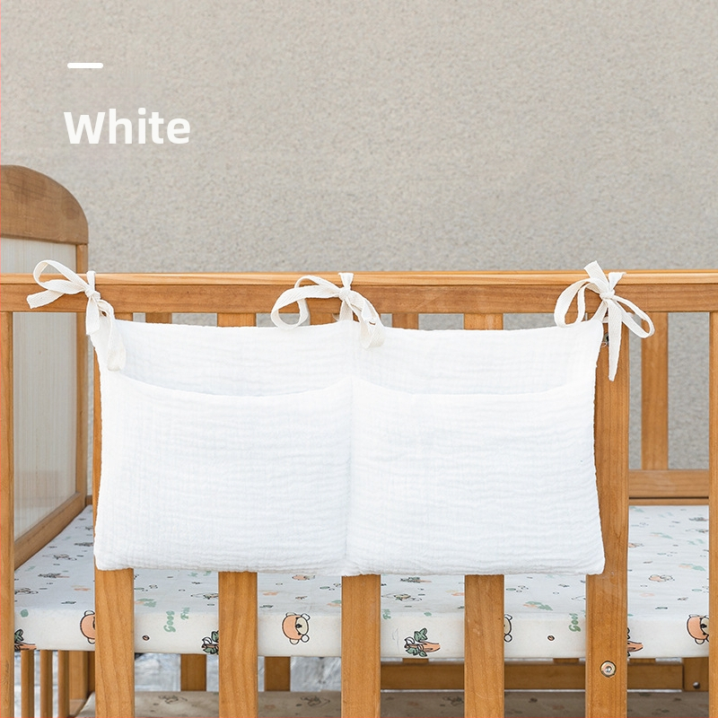 Dviejų sluoksnių medvilninė vaiko šono laikymo kišenė, su dviem kišenėmis, kabinama ant vežimėlio, su spauda buteliukui